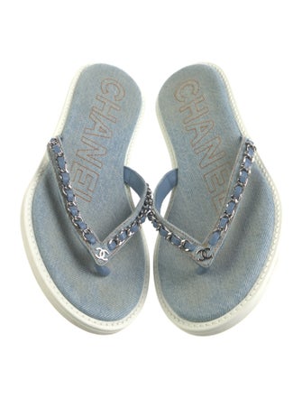 Chanel 2020 Interlocking CC Logo Flip Flops