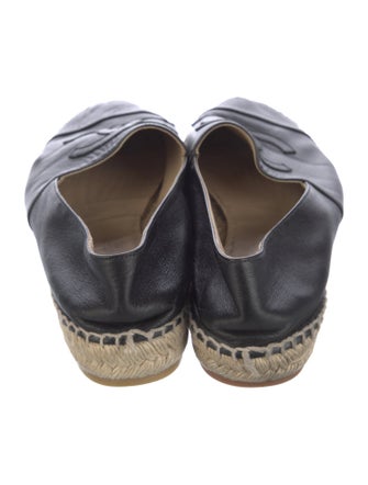 Chanel Interlocking CC Logo Leather Espadrilles