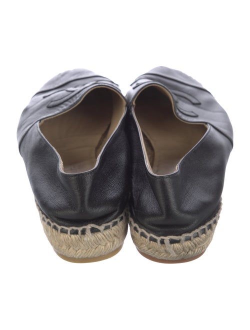 Chanel Interlocking CC Logo Leather Espadrilles