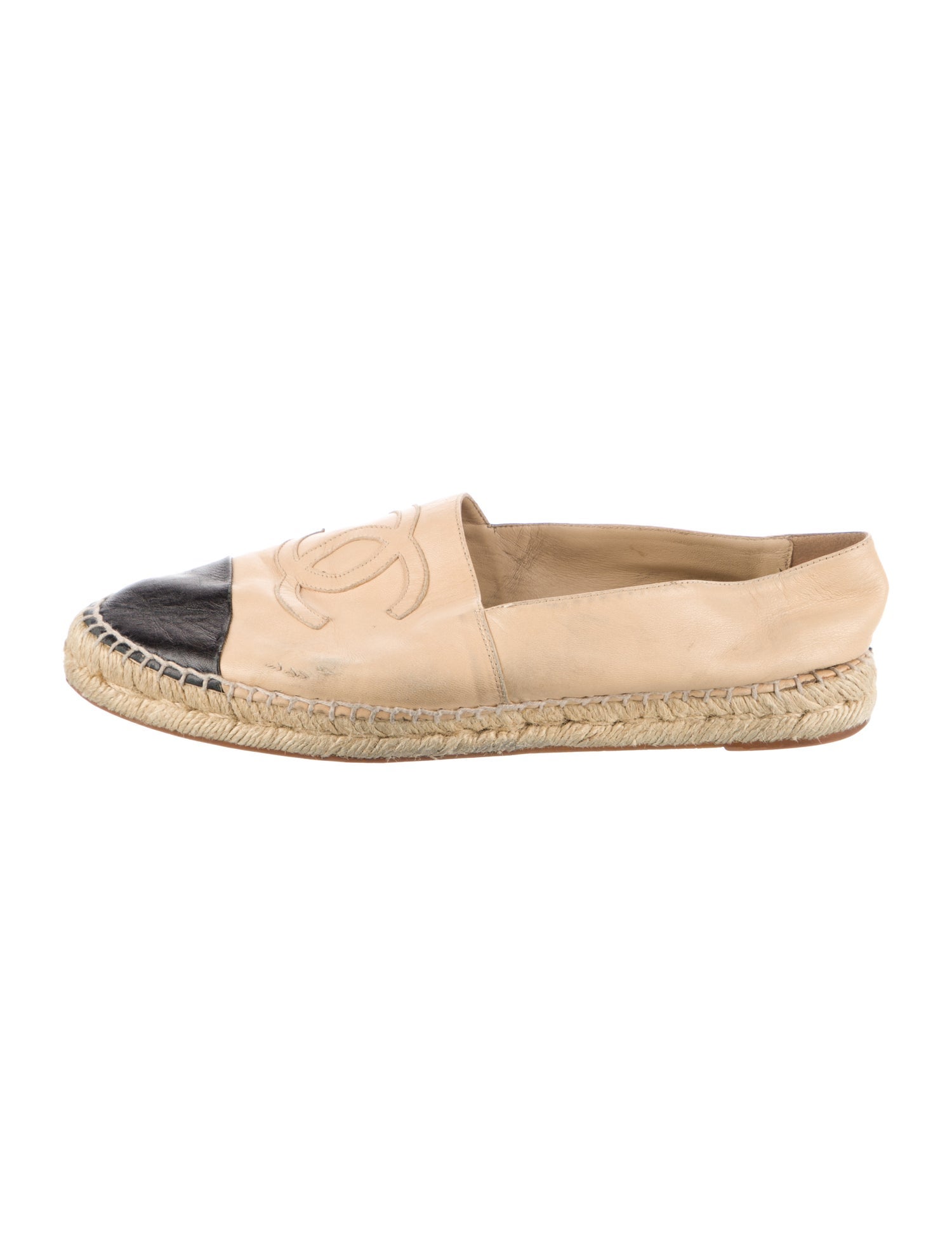 Chanel Interlocking CC Logo Lambskin Espadrilles