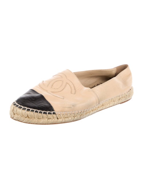 Chanel Interlocking CC Logo Lambskin Espadrilles