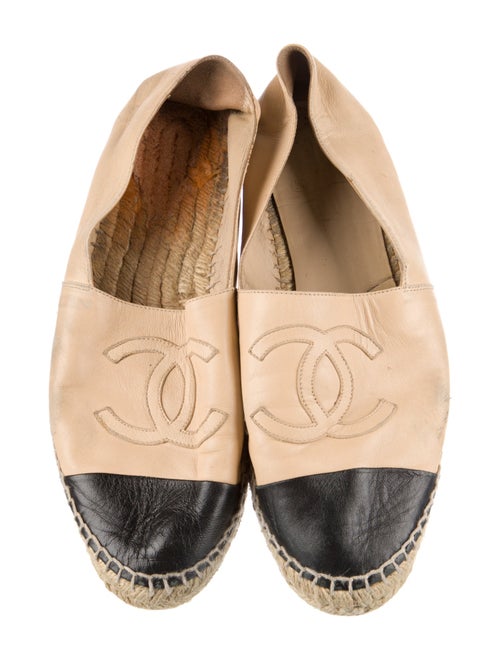 Chanel Interlocking CC Logo Lambskin Espadrilles