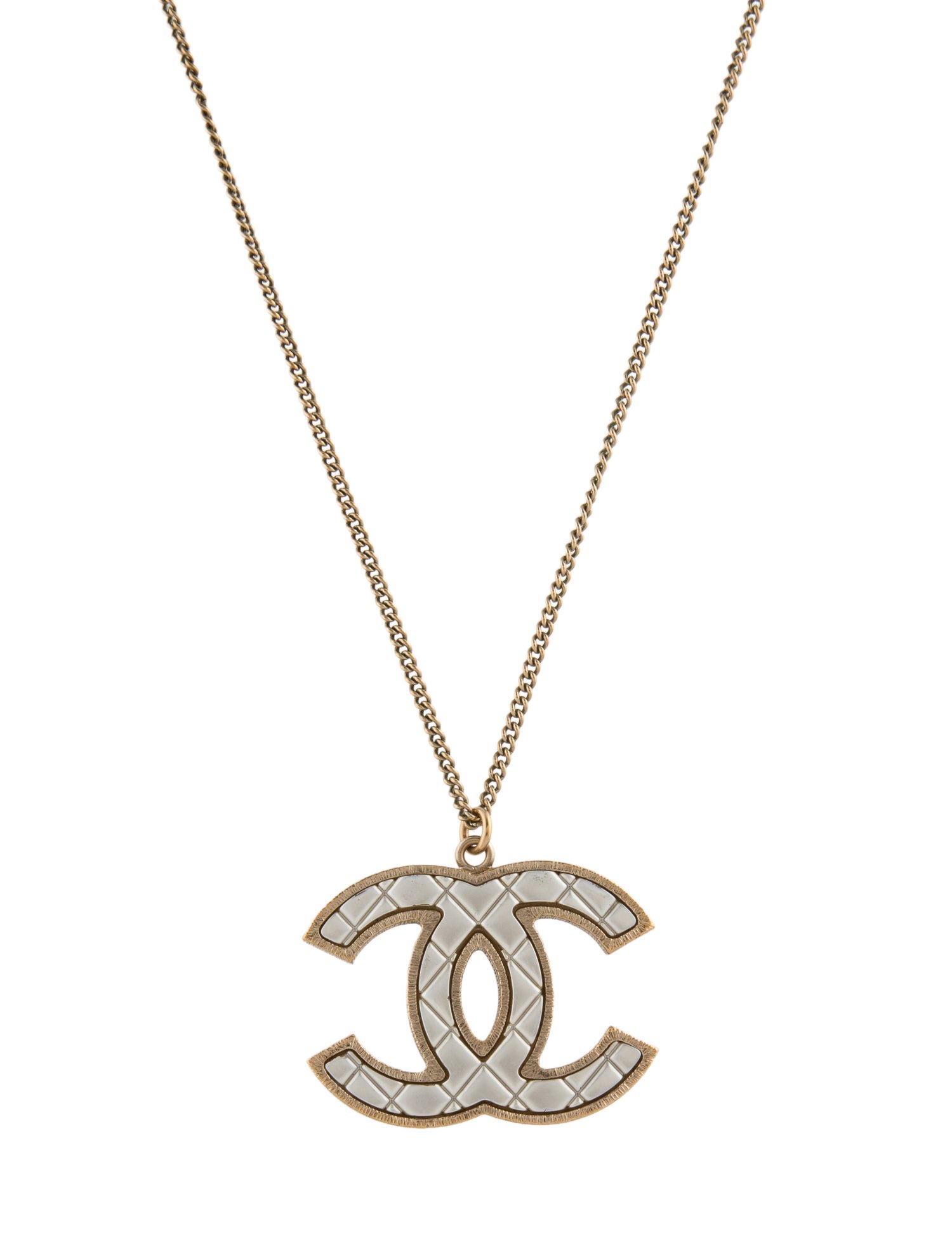 Chanel Quilted CC Pendant Necklace