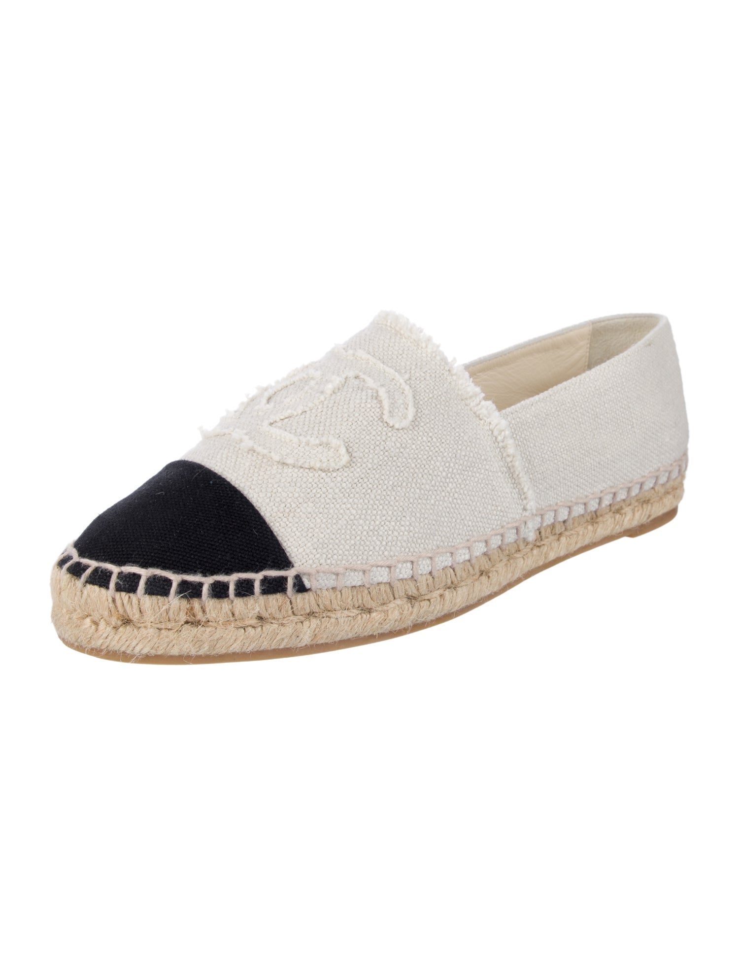 Chanel Interlocking CC Logo Canvas Espadrilles