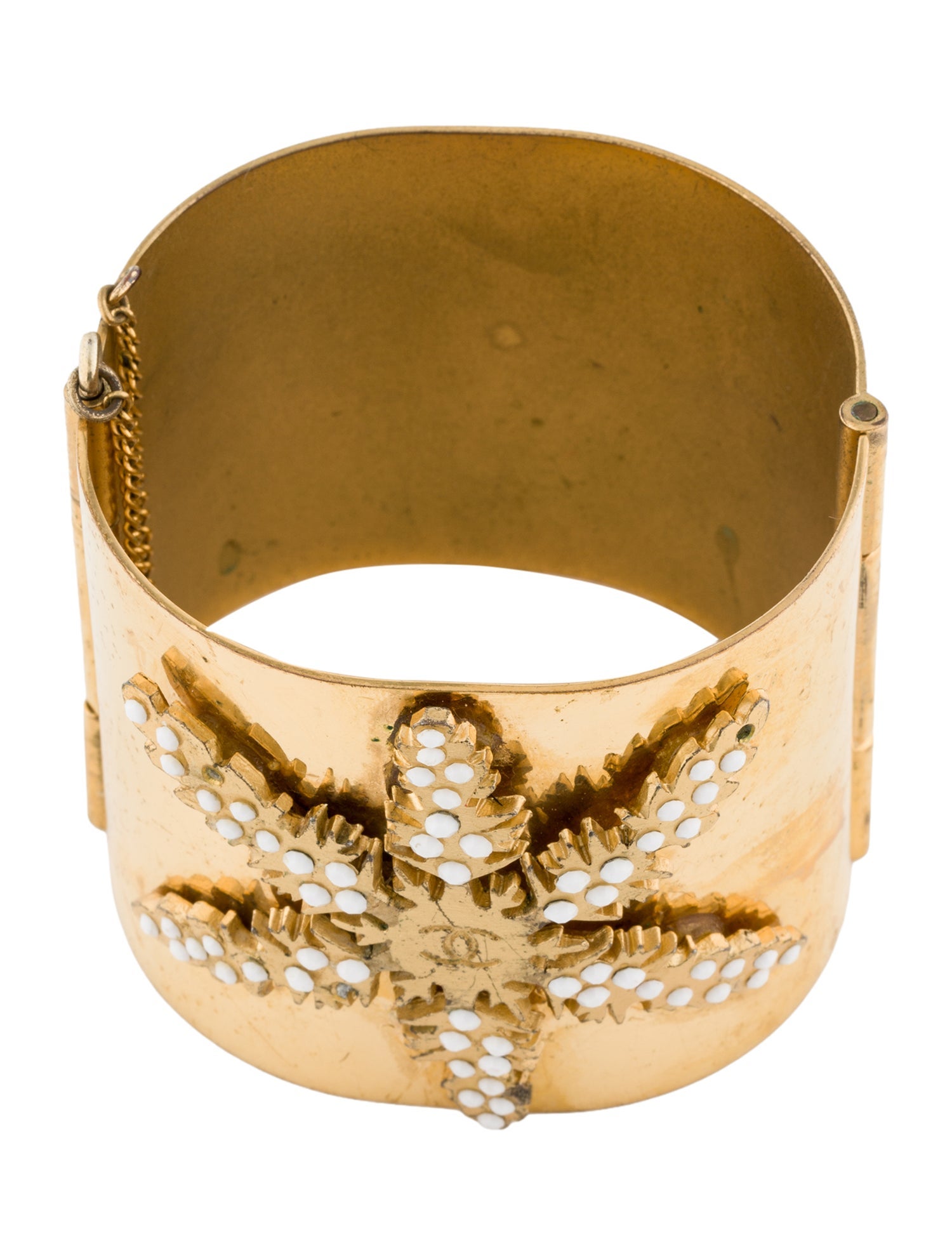 Chanel Strass Snowflake Hinged Bracelet
