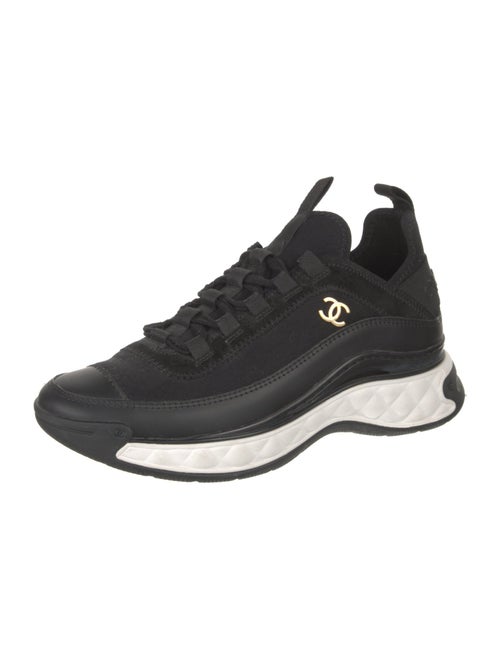 Chanel Interlocking CC Logo Suede Sneakers