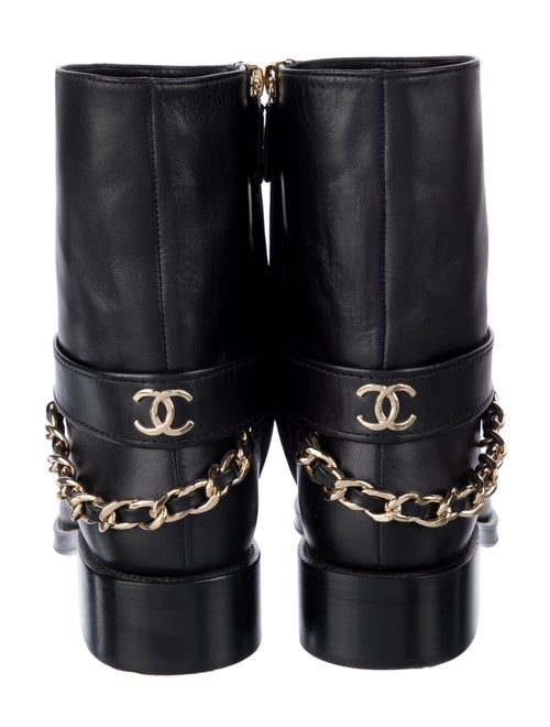 Chanel 2022 Interlocking CC Logo Moto Boots