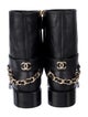 Chanel 2022 Interlocking CC Logo Moto Boots