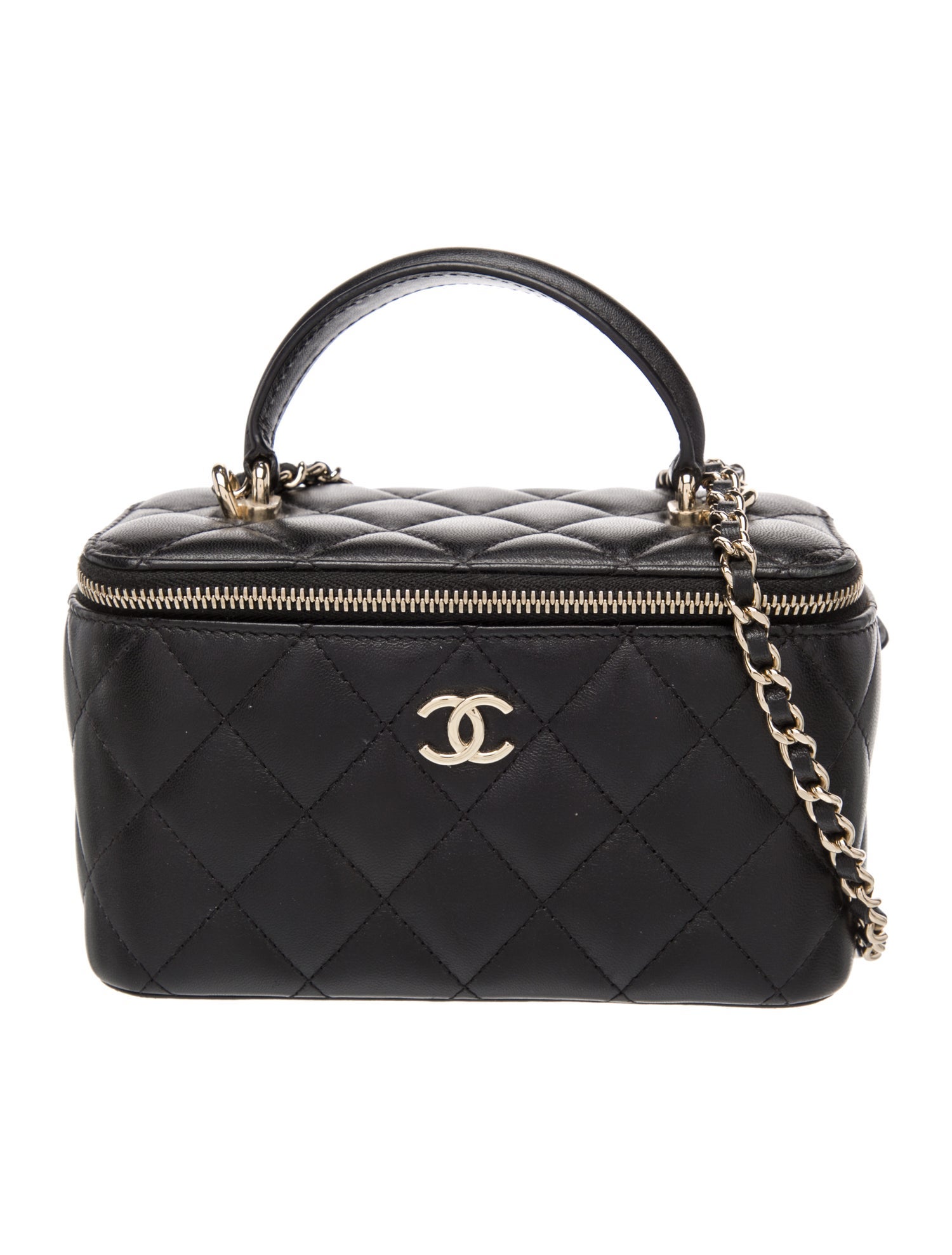 Chanel Small Top Handle Vanity Case w/ Chain