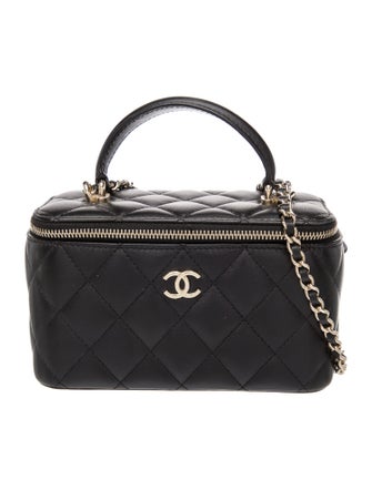 Chanel Small Top Handle Vanity Case w/ Chain