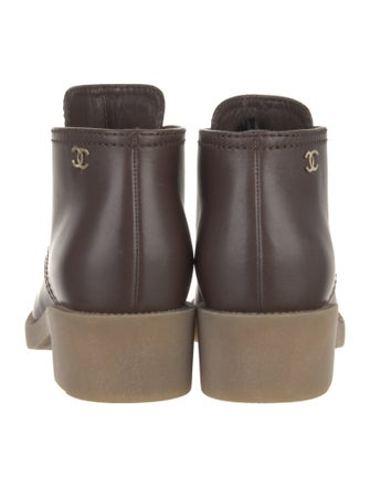 Chanel 2016 Interlocking CC Logo Lace-Up Boots