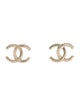 Chanel 2023 Strass CC Stud Earrings