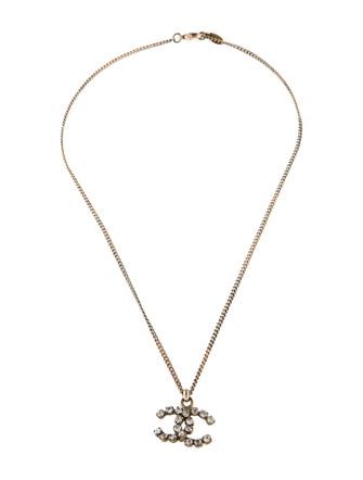 Chanel Strass CC Pendant Necklace