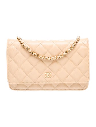 Chanel Classic Quilted  Caviar Wallet on Chain