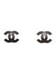 Chanel 2021 Enamel & Strass CC Stud Earrings
