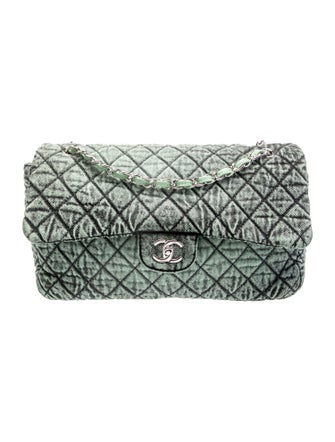 Chanel Quilted Denimpressions Maxi Single Flap Bag