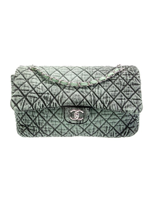 Chanel Quilted Denimpressions Maxi Single Flap Bag