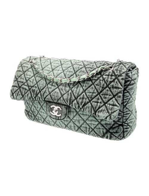 Chanel Quilted Denimpressions Maxi Single Flap Bag