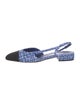 Chanel Interlocking CC Logo Tweed Slingback Flats