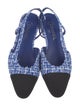 Chanel Interlocking CC Logo Tweed Slingback Flats