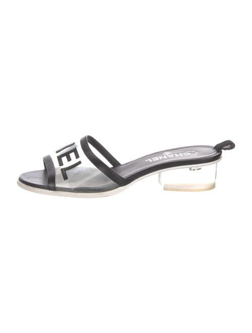 Chanel Interlocking CC Logo Leather Slides