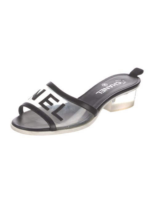 Chanel Interlocking CC Logo Leather Slides