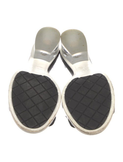 Chanel Interlocking CC Logo Leather Slides