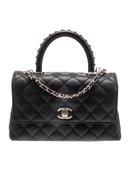 Chanel Quilted Caviar Mini Coco Chain Handle Bag
