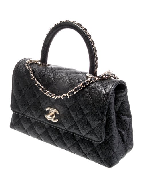 Chanel Quilted Caviar Mini Coco Chain Handle Bag
