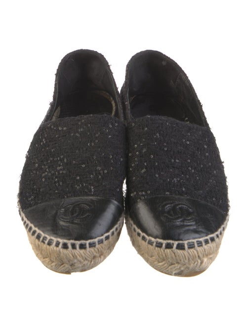 Chanel Interlocking CC Logo Tweed Espadrilles