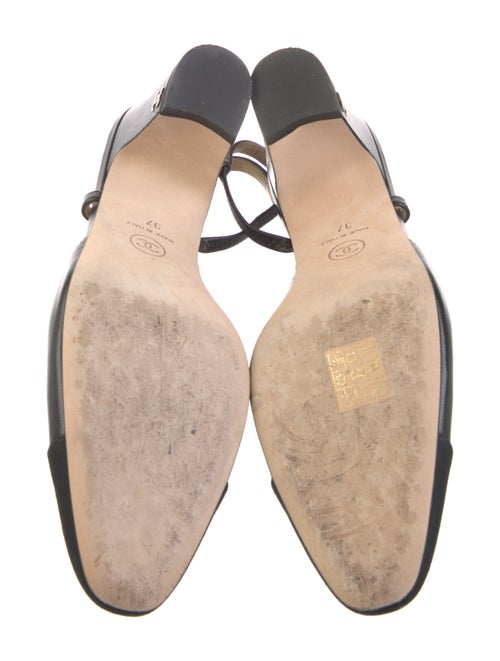 Chanel Interlocking CC Logo Leather Slingback Pumps