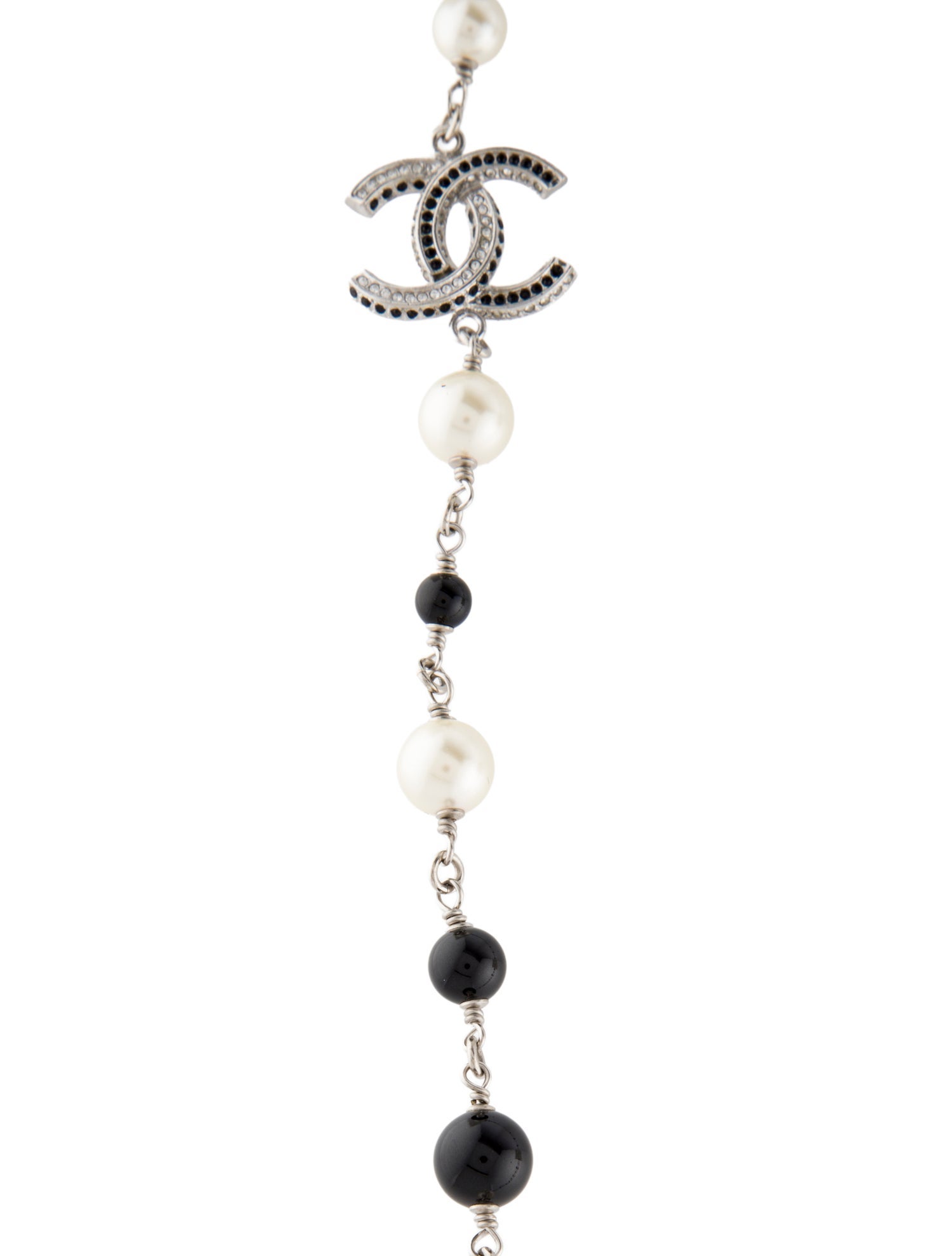 Chanel Faux Pearl, Strass & Resin CC Bead Strand Necklace