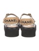 Chanel Interlocking CC Logo Leather Sandals