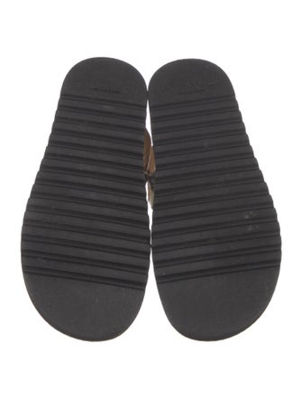 Chanel Interlocking CC Logo Leather Sandals