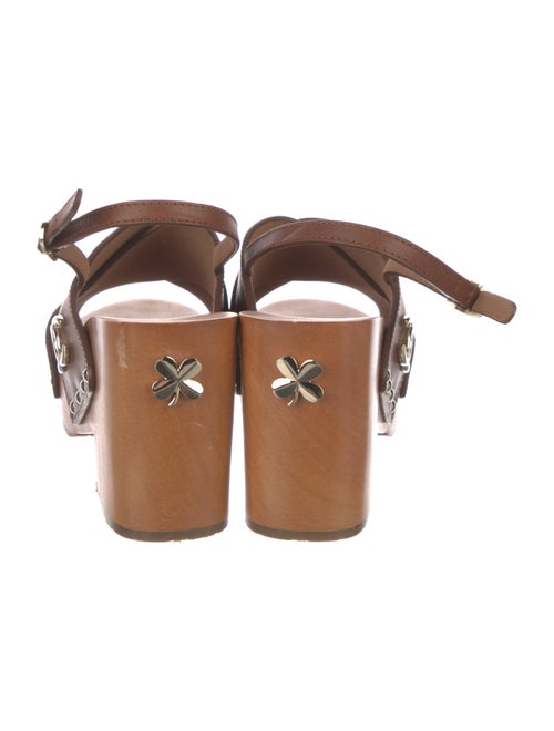 Chanel Interlocking CC Logo Leather Slingback Sandals