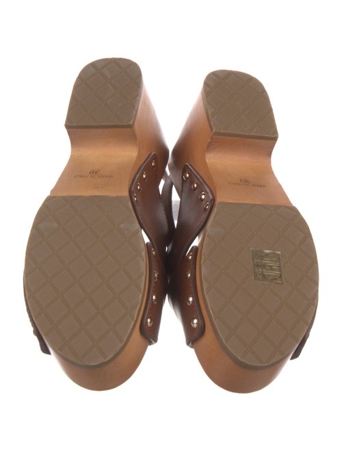 Chanel Interlocking CC Logo Leather Slingback Sandals