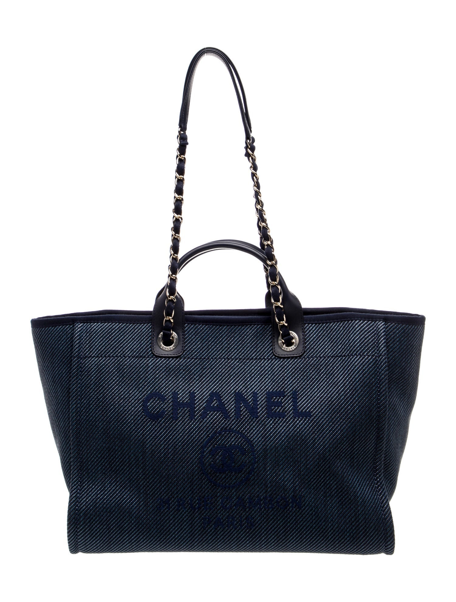 Chanel Medium Striped Deauville Shopping Bag w/Tags