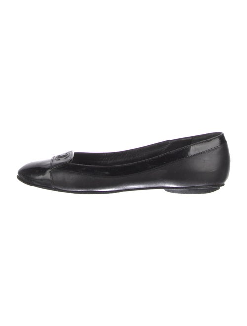 Chanel Interlocking CC Logo Leather Flats