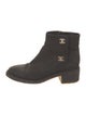 Chanel Interlocking CC Logo Suede Moto Boots