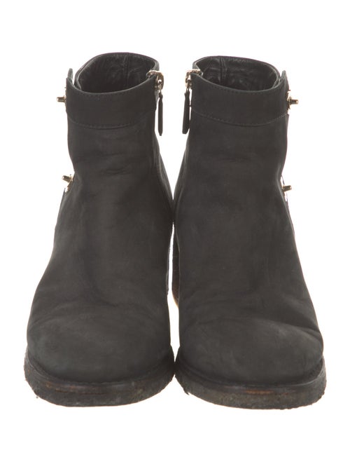 Chanel Interlocking CC Logo Suede Moto Boots