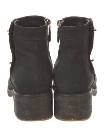 Chanel Interlocking CC Logo Suede Moto Boots