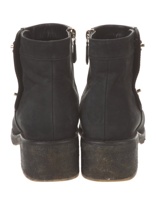 Chanel Interlocking CC Logo Suede Moto Boots