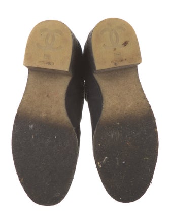 Chanel Interlocking CC Logo Suede Moto Boots