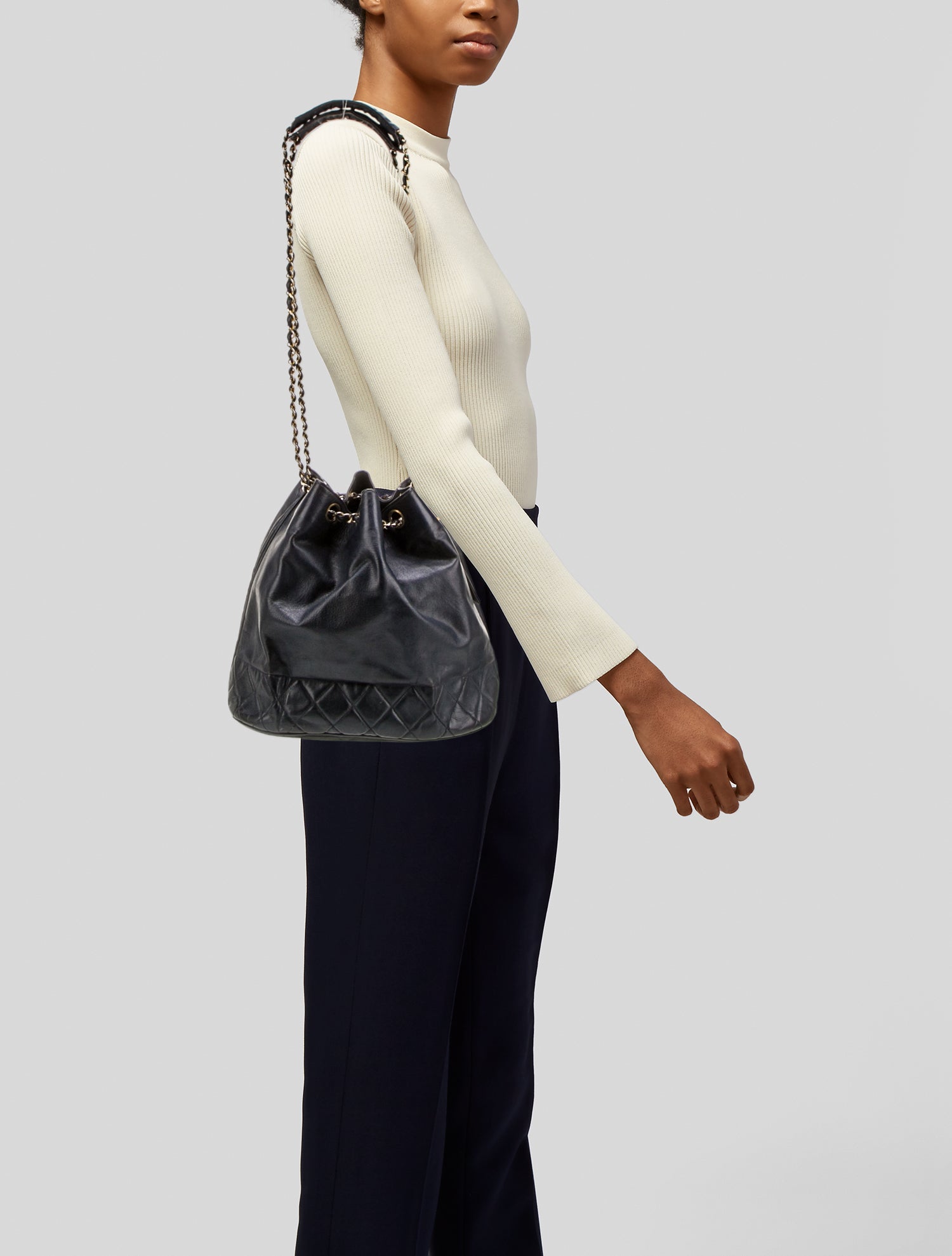 Chanel Quilted CC Bucket Bag