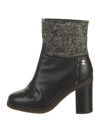 Chanel Interlocking CC Logo Leather Boots