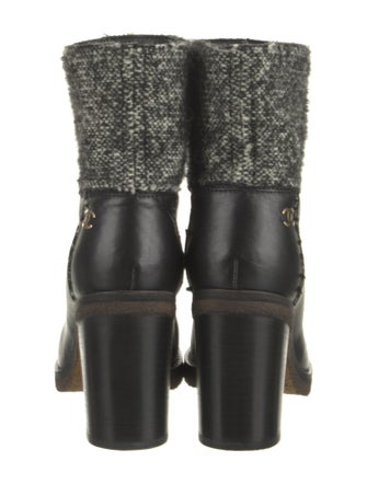 Chanel Interlocking CC Logo Leather Boots