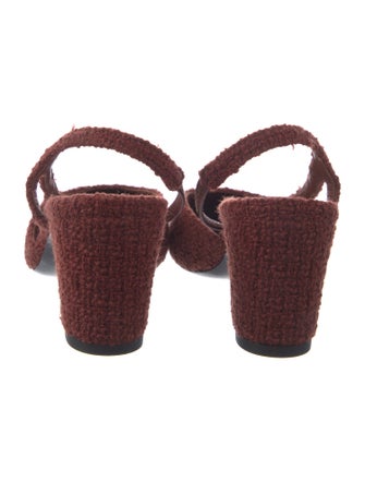 Chanel Interlocking CC Logo Tweed Slingback Pumps