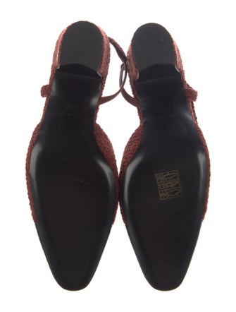 Chanel Interlocking CC Logo Tweed Slingback Pumps