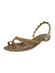 Chanel Interlocking CC Logo Suede Slingback Sandals