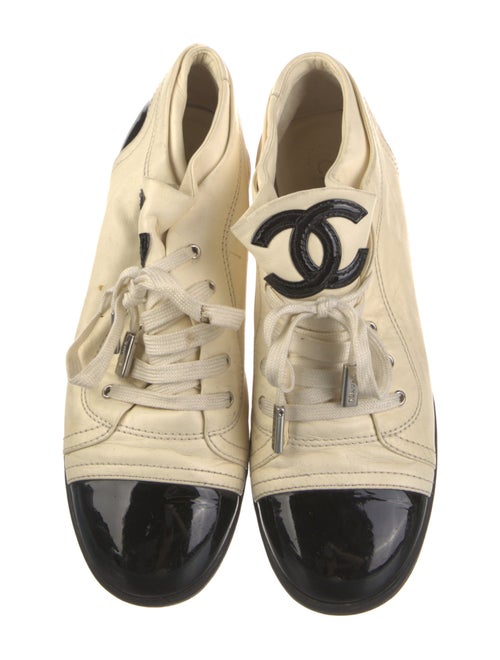 Chanel Interlocking CC Logo Leather Sneakers